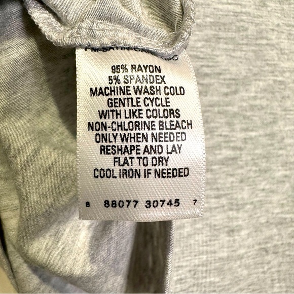 GNW Women’s L NWT Heather Gray Short Sleeve Knit Top - Picture 5 of 6